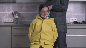 Amira in layers of plastic rainwear and Friensennerz bondage part 2