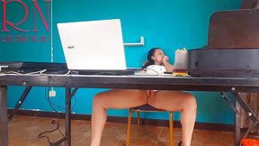 SeXretary -  Camera in the office. No panties secretary. Nude secretary