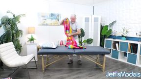 Masseur's lucky day with lustful old BBW