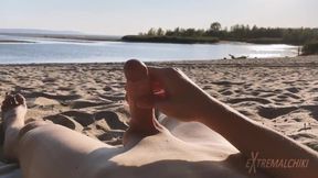 Sunset beach masturbation