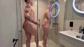 Femboy Surprises Stepdaddy in the Shower