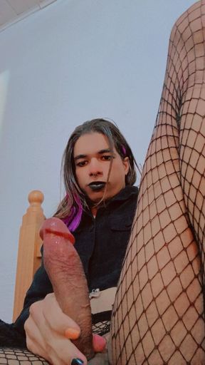 Young gay faggot effeminate naked in a cropped jacket with a huge and hard cock masturbating hot faggot &lt;br /&gt;
Shemale whore bitch naked