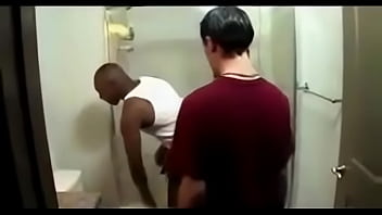 Big Black Cock Fucks White Boy in the Shower