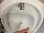 Wanking in public toilets and had big cumshot in urinal