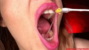 Cleaner of her tonsils and uvula wmv