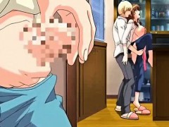 Anime wife fucked doggy in kitchen