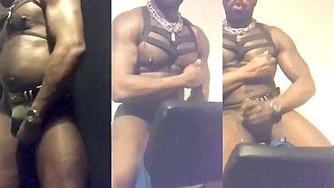 Black Muscle Dad Vintage Titplay & Prostate Milking
