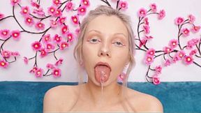This Bitch Rubs Cum All Over Her Tits - Sweet Creampie in Her Mouth - Sperm Flood!