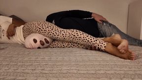 Leopard leggings aesthetics predatory scissors (scissor, scissorhold, domination , my toy )
