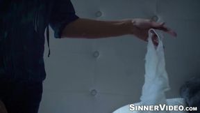 Jock Lucas Frost face fucked blonde Mackenzie Moss in a rough fucking session