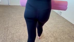 Yoga instructor stretches teen in all the right places