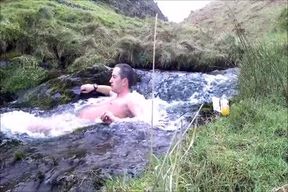 Half Hour nude Dip In Cold Scottish Waterfall In Winter