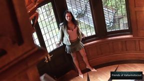 Beautiful horny brunette MILF gets her ass and pussy broken by two cocks at the same time