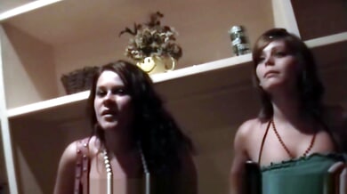 Stripper Shay Lynn teases with a striptease before going down on her girlfriend in the back seat