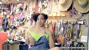 Tori Chic In Gets Naked And Horny In Her Tool Garage