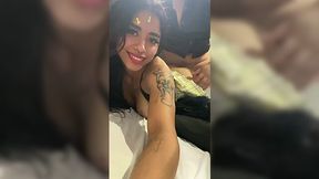 Deep Anal fuck with a beautiful tattooed Mexican babe in miniskirt