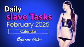 February 2025 Daily slave Tasks Calendar