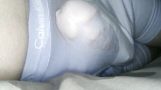 Lusty dripping dream inside Calvin Kleins. Lots of piss cum and pre cum.