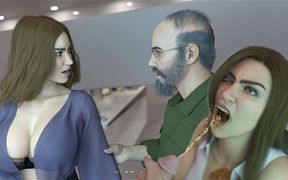Busty Office Hot Wife Becomes Cum and Piss Slut for a Dirty Old Janitor