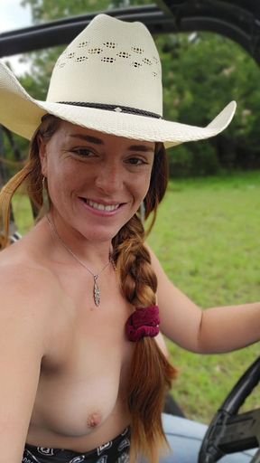 Driving Around My Farm Topless!