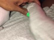 TS Morning Wood oozing cum with Long Nails