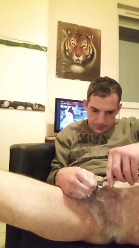 I shave my cock and ass   Clip 3