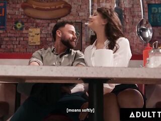 Liz Jordan Bangs Aged Dude In Risky Public Diner!