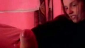 Beautiful and young hottie blows my dick in my room