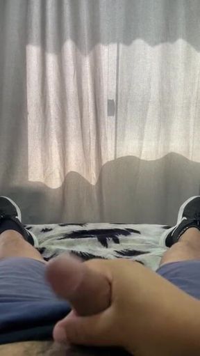 Brazilian twink jerking off and cumming with sneakers on | Dylan Ford