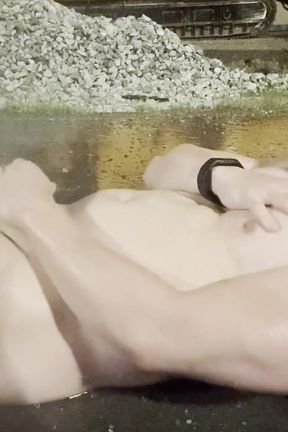 At a Construction Site in the Rain