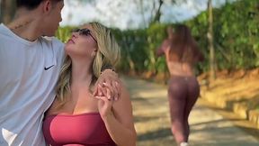 Guy Cheats on Sugar Mommy with Sexy Neighbor: Passionate Park Fuck