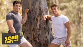 ”Muscular Hunks Cum Hard Together”