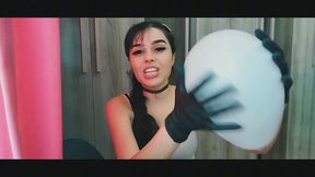LUVAS PRETA ESTOURANDO BALOES GIGANTES BRANCOS