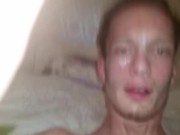 Exploding a load on my face (self facial)