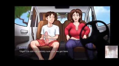 My hot stepmom’s big tits bounced while I fucked her in the car