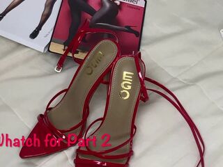 Mrs Aged Feet receives tights as a gift