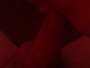 Watching hot girl on porn video in adult theater and jerking off in front of people