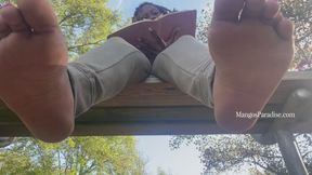 Temptress Mango in Sacred Dirt Pt. 3 - Dirty Shoes Ebony Soles Foot Fetish, Ignore, Tiny Man POV