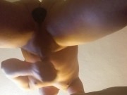 Toy play and cumahot with roomie in next room