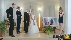 Man bangs his wife when she didn't even have time to take off her wedding dress