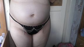 Slutty shameless hotwife in bikini bring home used condom in her pussy for cuckold hubby! -