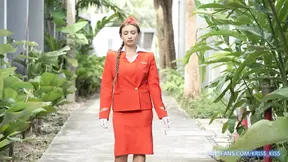 Russian Airlines stewardess got a huge pussy creampie from the pilot