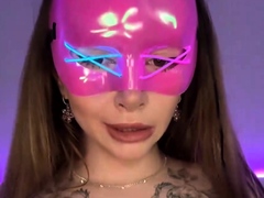 Adrianna Savu milks with her gigantic boobies and thumbs -