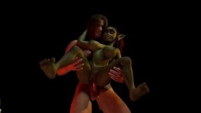 stand and carry a sexy goblin girl - 3d porn