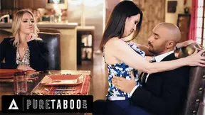 Young man submits to seductive boss's wife in taboo promotion fantasy