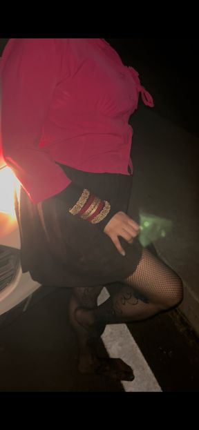 Indian desi hotwife fun with vibrator in car at night time