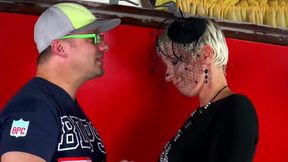 Hot fuck with hot blonde milf at the parking area