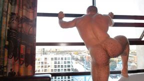 he loves the risk of getting caught... watch my bull s thick cock erupt all over the hotel window