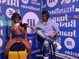 Latin babe Golden-haired Test Sybian and Sex Machine In Podcast, NatyDelgado, Juan Bustos