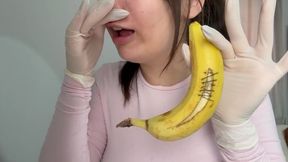 Latina stepsister enjoys dildo in medical gloves and gives him a handjob and then humiliates